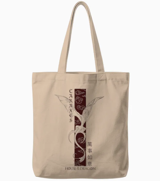 House of the Dragon Year of the Dragon Tall Caraxes Tote Bags in Natural