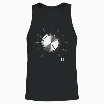 Volume Knob - These Go to 11 Unisex Tank Top - Black