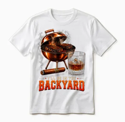 I'll Be in the Backyard Funny Men Dad Fathers Day Unisex T-Shirt - White