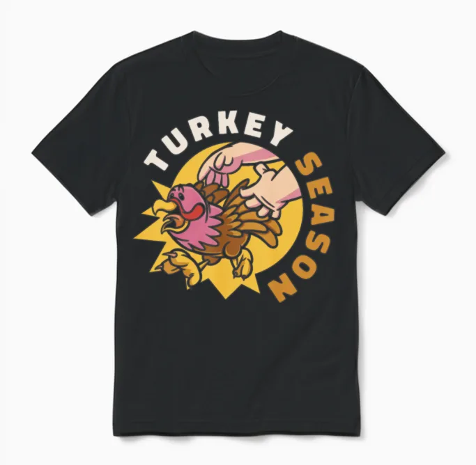 Thanksgiving Funny Unisex T-Shirt in Black