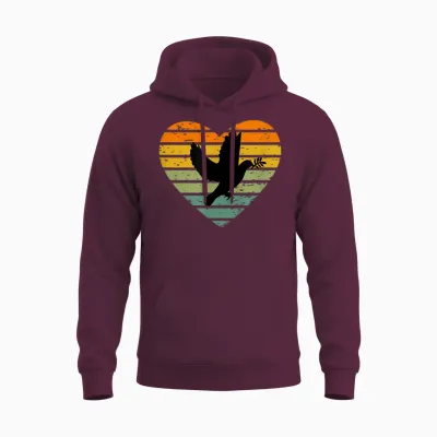 T-Shirt with "i Love Peace Symbol Freedom World Peace Dove of Peace Unisex Hoodie - Maroon