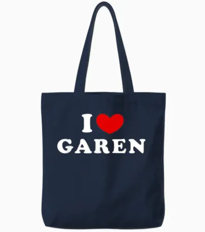 Personalized for Garen & Friends Unisex T-Shirt Black V-Neck Short Sleeve T-Shirt Young Garen Fans League of Legends S, Black, S Tote Bags - Navy