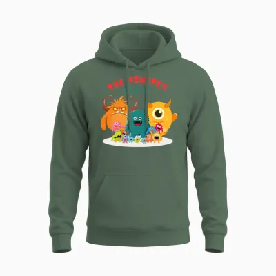 The Monster Family Unisex Hoodie - Military Green