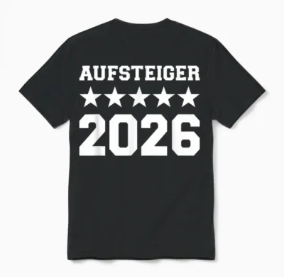 Aufsteiger 2026 Aufstieg Meister Unisex T-Shirt - Black