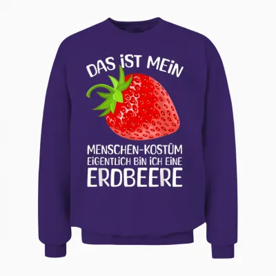 Erdbeere Karneval Top Faschingskostüm Gruppenkostüm Fasching Oberteil Karnevalskostüm Für Die Fastnacht Schwarz Unisex S Unisex Sweatshirt - Purple