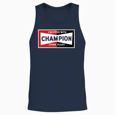 Champion Spark Plugs Black Vintage Sign Racer Hot Unisex Tank Top - Navy