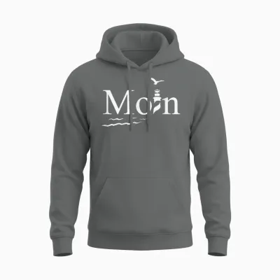 Maritimes Moin Mit Leuchtturm Und Möwe Unisex Hoodie - Graphite Heather