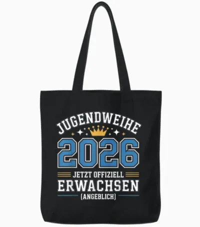 Youth Consecration 2026 Guest Book Gifts Boy Girl Tote Bags - Black