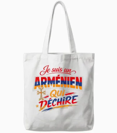 Je Suis Un Arménien Qui Déchire Humour Arménie Cadeau Tote Bags - White