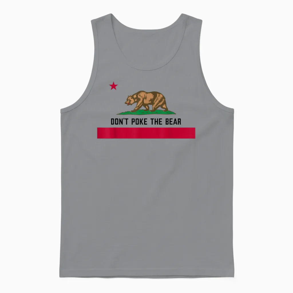 Donโt Poke the Bear California Republic Design Unisex Tank Top in Sport Grey