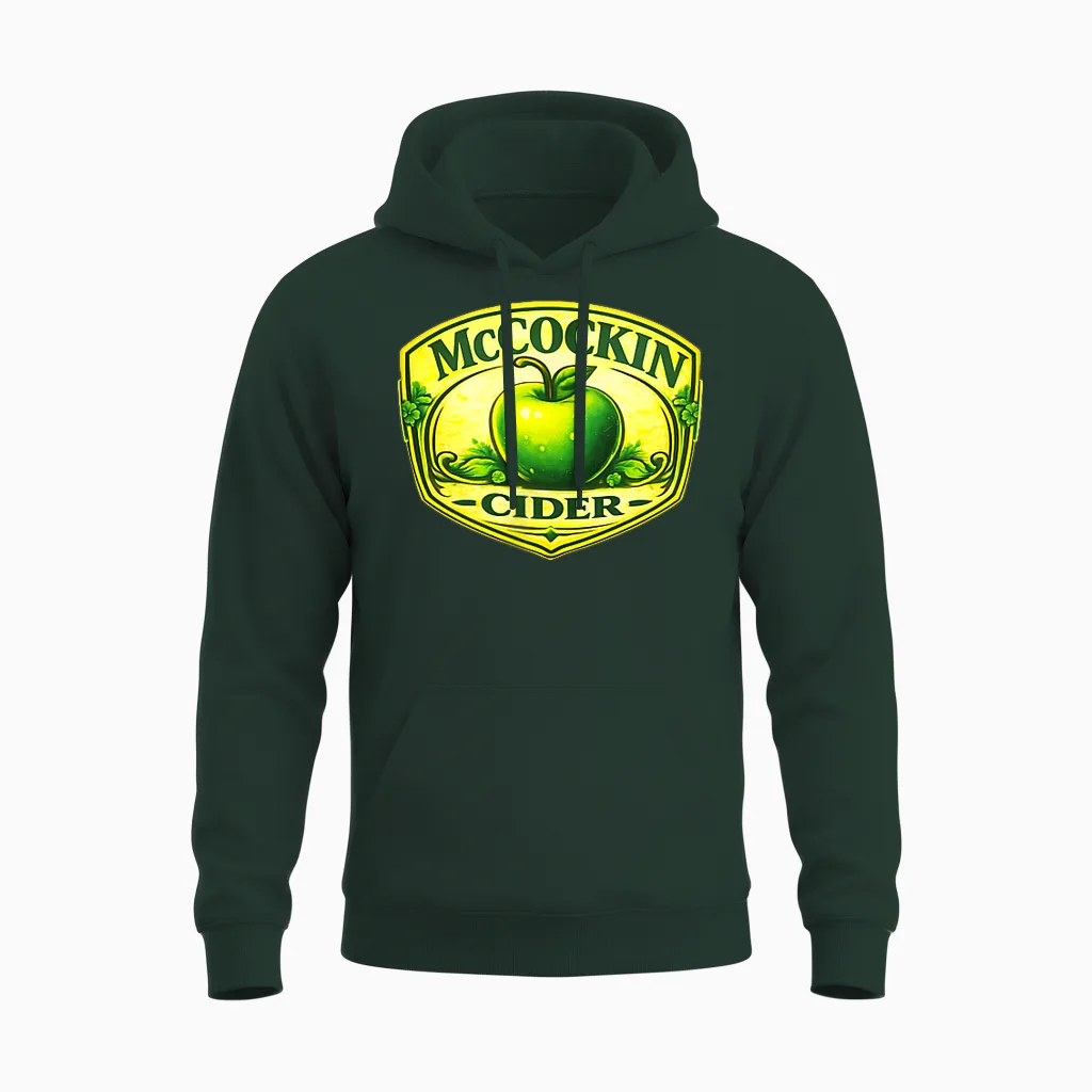Mccockin Cider St Patrick’s Day Edition Irish Double Sided Unisex Hoodie in Forest