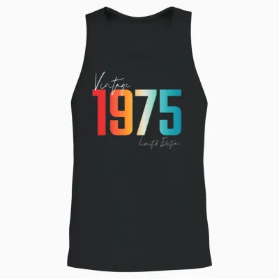Vintage 1975 Limited Edition Unisex Tank Top - Black