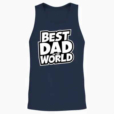 Father's Day the Best Dad in the World Unisex Tank Top - Navy