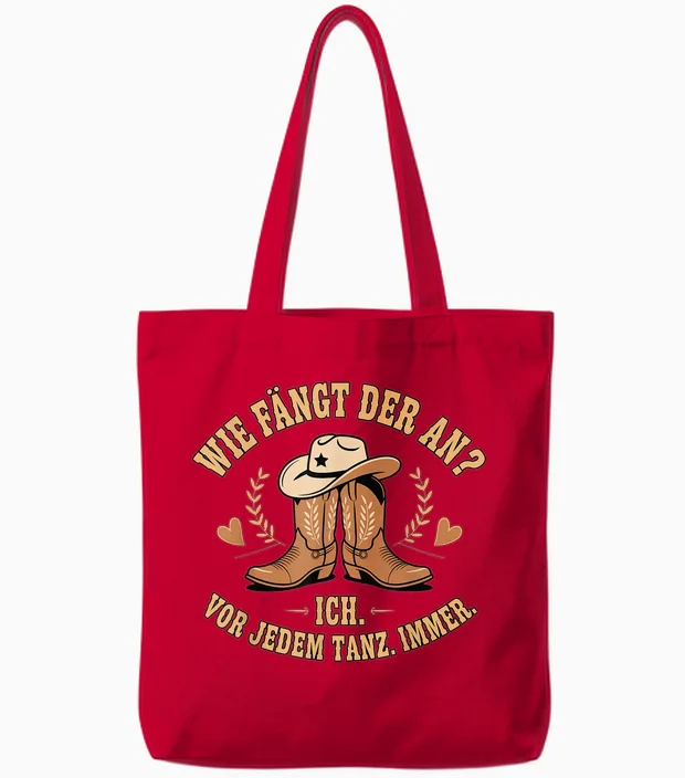 Line Dance Damen Sprüche Western Country Tanzen Dancer Tanz Tote Bags in Red