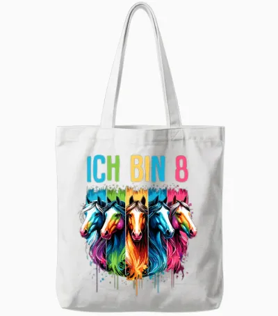 Ich Bin 8 Geburtstag Pferde Mädchen Pferd 8 Jahre Tote Bags - White