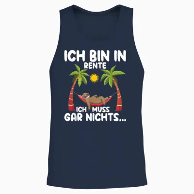 Lustige Renten Sprüche Kleidung Für Rentner Women's Sloth T-Shirt Black S Eu 38/40 Unisex Tank Top - Navy