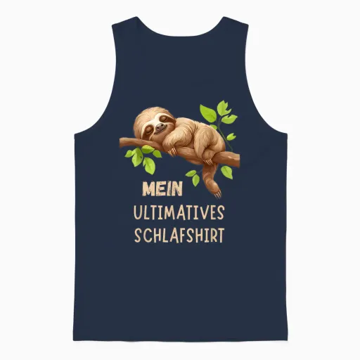 Sloth Sleep Shirt Ultimate Pyjamas Nightdress Gift T-Shirt, Black Unisex Tank Top in Navy