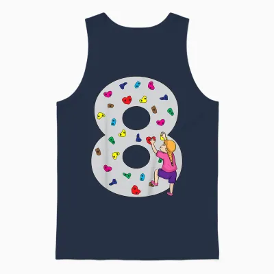 8.geburtstag Party Klettern Bouldern Kinder Geburtstag Girl Unisex Tank Top - Navy