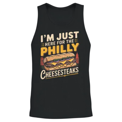 Funny Philly Cheesesteak Unisex Tank Top - Black