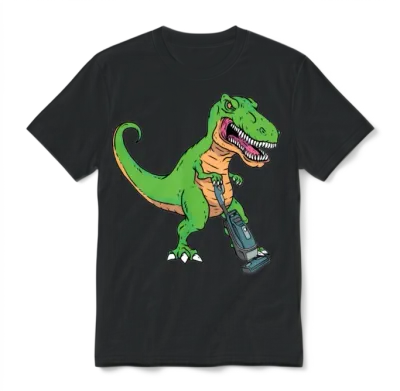 Vacuum Cleaner T-Rex Unisex T-Shirt - Black
