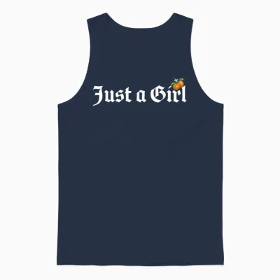 Just a Girl Gothic Blackletter Typography Design for Woman Unisex Tank Top - Navy