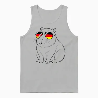 Deutsche Flagge Capybara Deutsch Deutschland Wasserschweine Unisex Tank Top - Ash