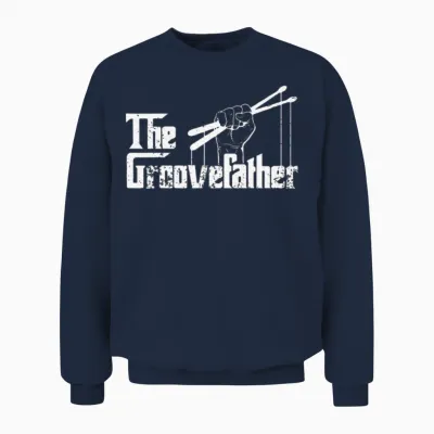 The Groovefather Drums Drumming Band Drumm Unisex Sweatshirt - Navy