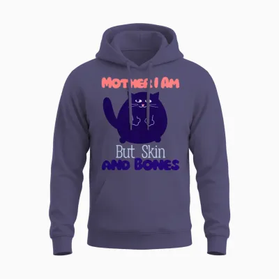 Funny Pets Lovers Mother I Am but Skin and Bones Unisex Hoodie - Heather Sport Dark Navy