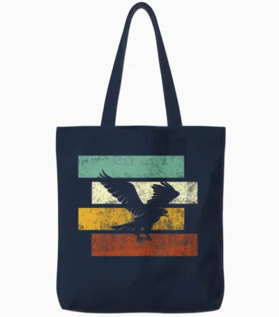 Eagle Retro Tote Bags - Navy