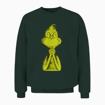 Dr. Seuss Classic Sly Grinch Unisex Sweatshirt - Forest