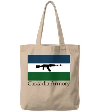Cascadia Armory Logo Tote Bags - Natural