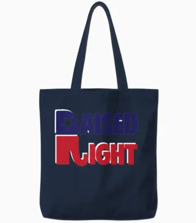 Raised Right Tote Bags - Navy