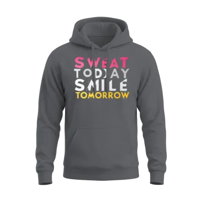 Create a Gym Design with the Words Sweat Today 1 Unisex Hoodie - Charcoal