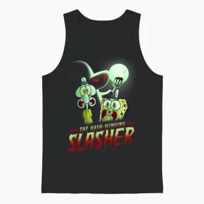 Spongebob Squarepants the Hash Slinging Slasher Spooky Unisex Tank Top - Black