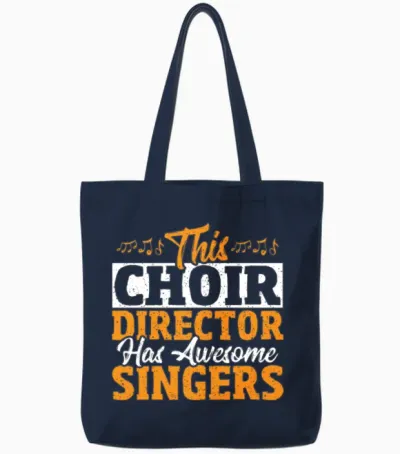 Musical Choir Church Singer Choral Choir Director Tote Bags - Navy