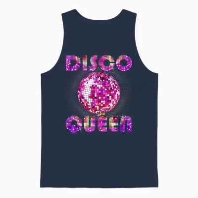 Art Disco Queen for Women and Girls Music Funk Dance Disco Unisex Tank Top - Navy