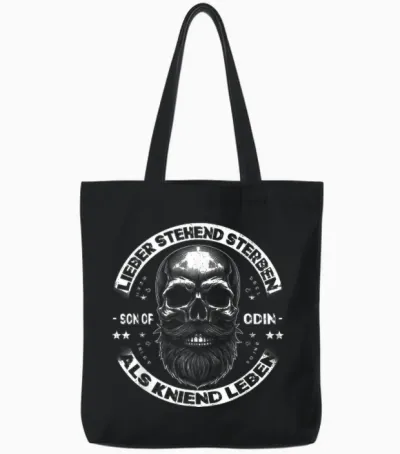 Wikinger Germanen, Lieber Stehend Sterben Als Kniend Leben Tote Bags - Black