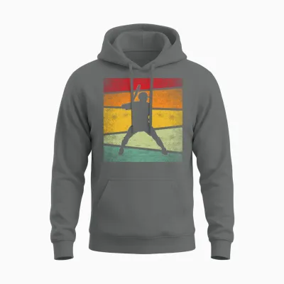 Baseball Retro Unisex Hoodie - Graphite Heather