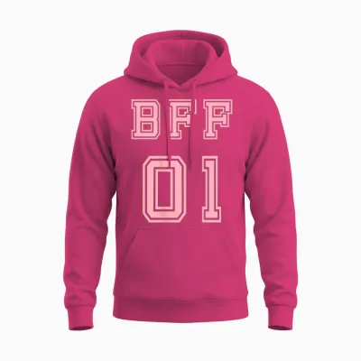 Bff 01 Bff for 2 Best Friends Matching Best Friends T-Shirt, Black, S Unisex Hoodie - Heliconia