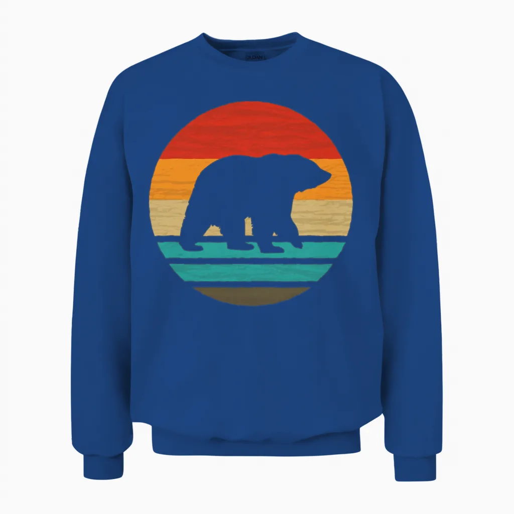 Bear Retro Style Vintage Wildlife Unisex Sweatshirt - Royal