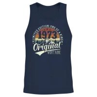 Vintage 1973 Limited Edition Gift Unisex Tank Top - Navy – 2