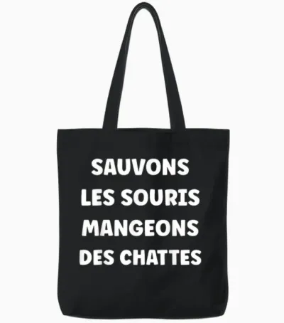 Humor Save Mice Eat Pussies Tote Bags - Black