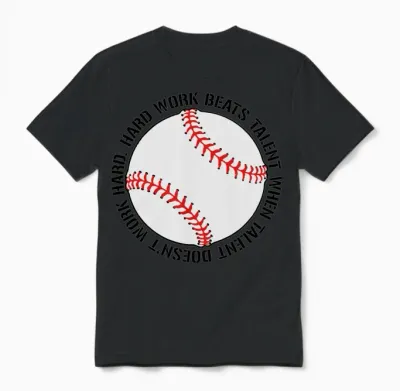 Hard Work Beats Talent Baseball Unisex T-Shirt - Black