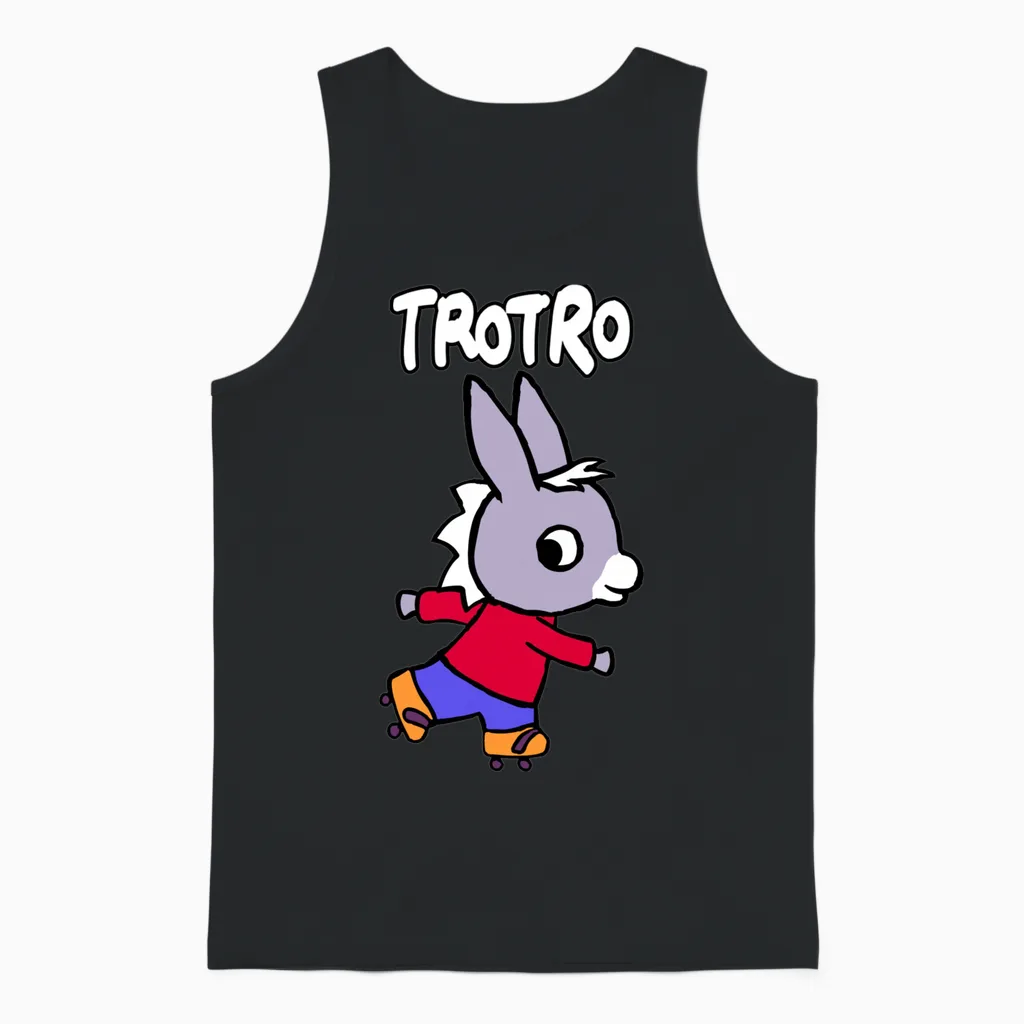 Trotro : Aventure D'apprentissage Mignon Petit âne Manche Longue Unisex Tank Top in Black