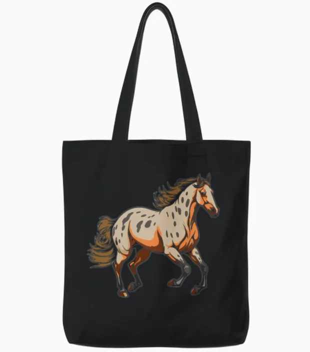 Horse Riding Lovers Gift Tote Bags in Black