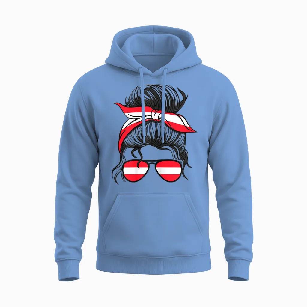 österreich Mädchen österreich Mädchen österreichische Mädchen österreichische Flagge Unisex Hoodie in Carolina Blue