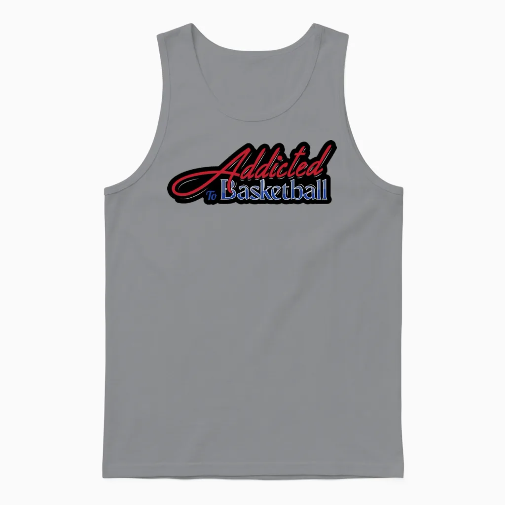 Addicted to Basketball Unisex Tank Top in Sport Grey