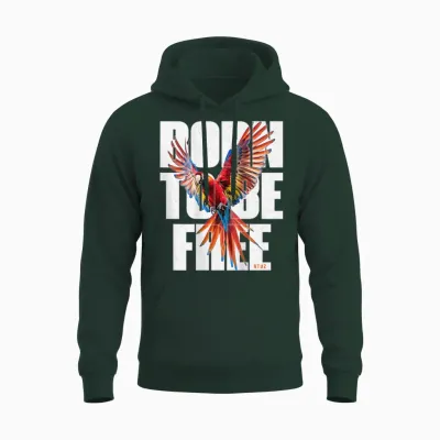 Hip Hop Y2k Vintage Urban Streetwear Backprint Ara Papagei Unisex Hoodie - Forest