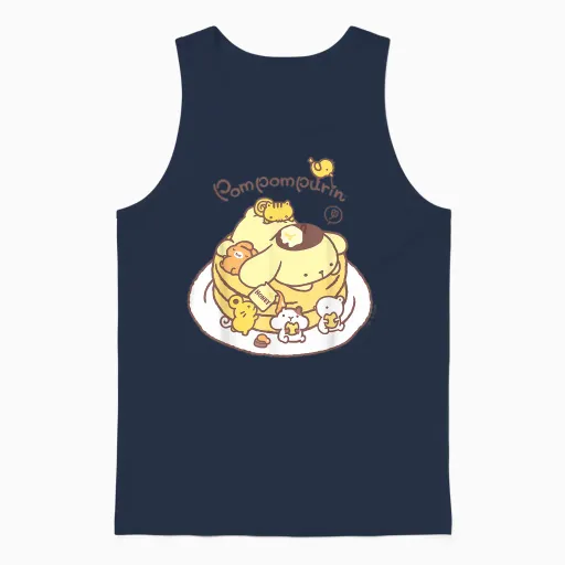Pompompurin Pancake Friends Unisex Tank Top in Navy