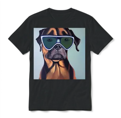 Dog with Sunglasses Unisex T-Shirt - Black